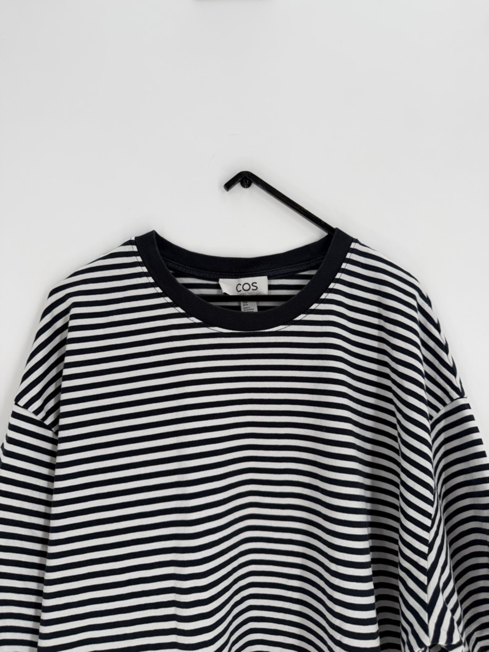 Cos Oversized Black White Striped T-Shirt